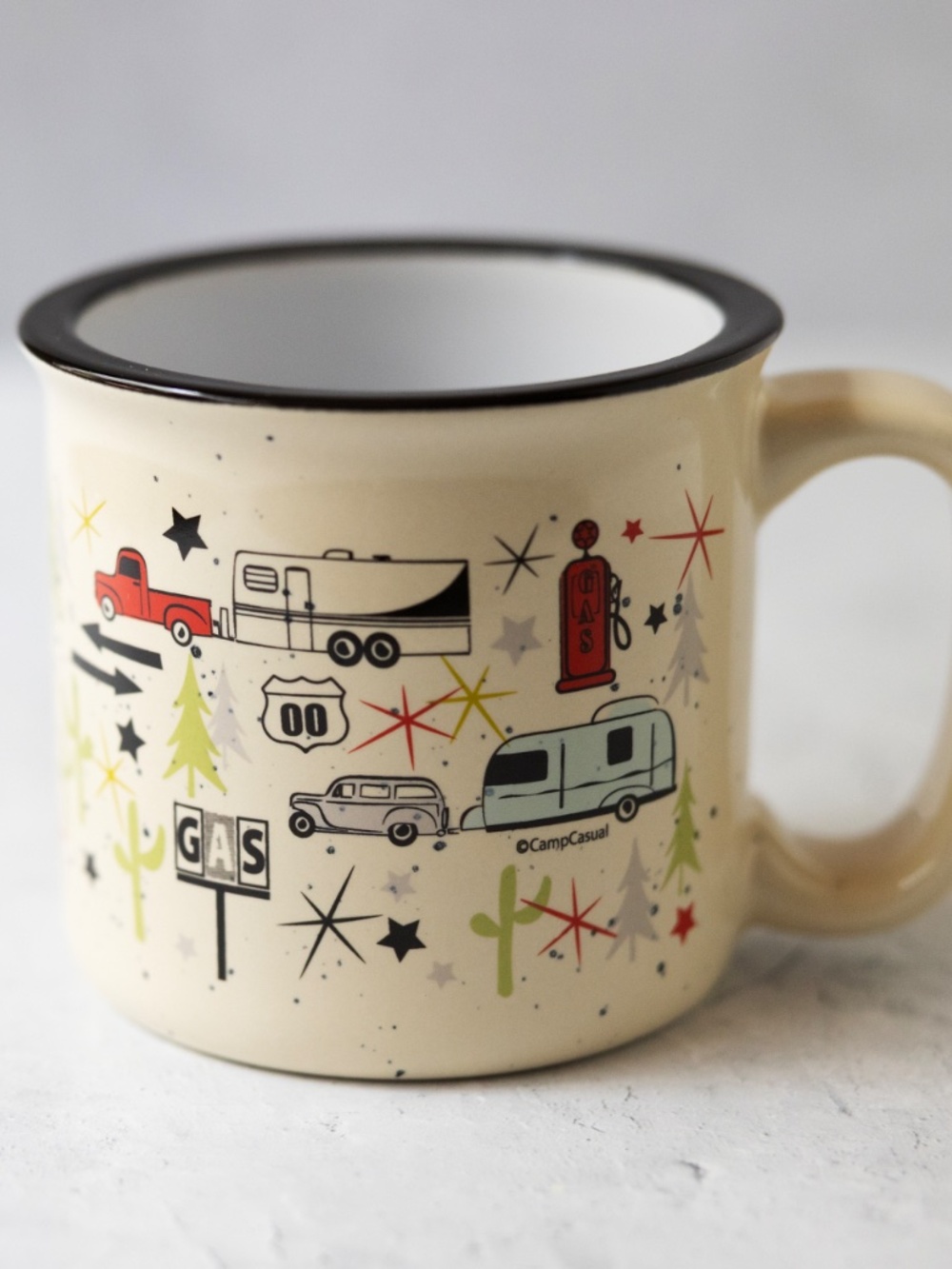 Camp Casual CC-004C / CC-004W Mug (Wanderlust White), 15 Oz Retro Camper Mug - Picture 6 of 8